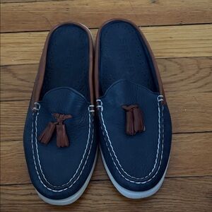 Sperry Women's Navy and Brown Tassel Mules